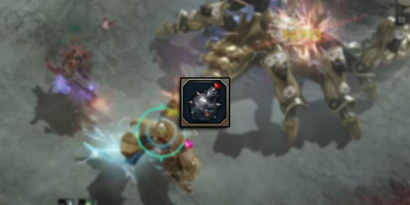 Lost Ark - Destruction Bomb PNG Overlaid On Image Of Nakrasena Staggered With Its Weak Point Highlighted Cropped