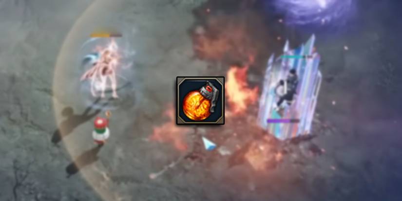 Lost Ark - Fire Grenade PNG Overlaid On Image Of Player Using One To Get Their Ally Out Of Disabled State