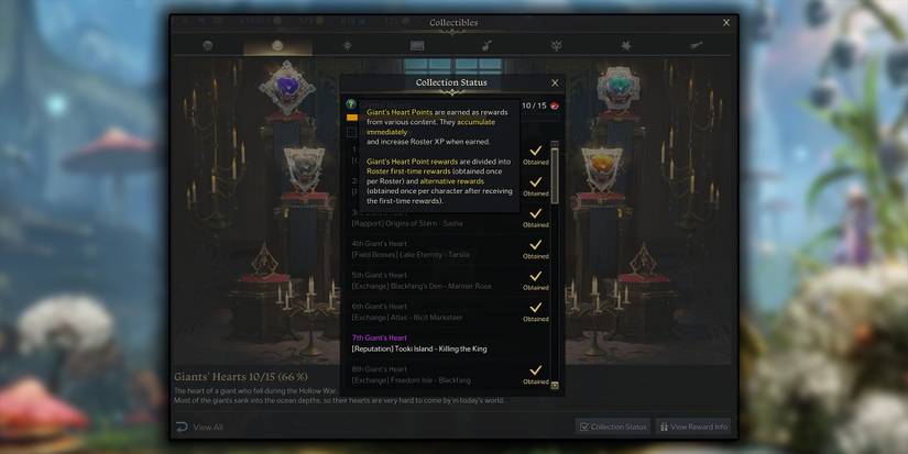 Lost Ark - Giant Heart Reward Explanation Overlaid On Blurred Image Of Tortoyk Loading Screen