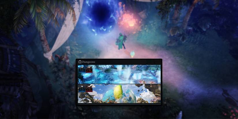 Lost Ark - Standing Outside One Of Punika's Dungeons With The Dungeon Adventure Tome UI Overlaid On Top