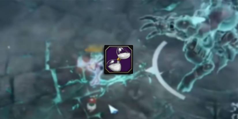 Lost Ark - Time Stop Potion PNG Overlaid On Player Stopped In Time Mid-Animation By Using This Potion Cropped