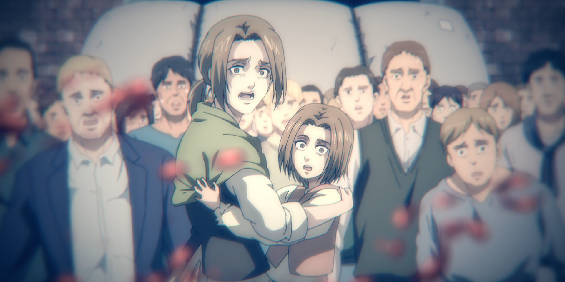 Louise and her mom watching Mikasa kill Titan