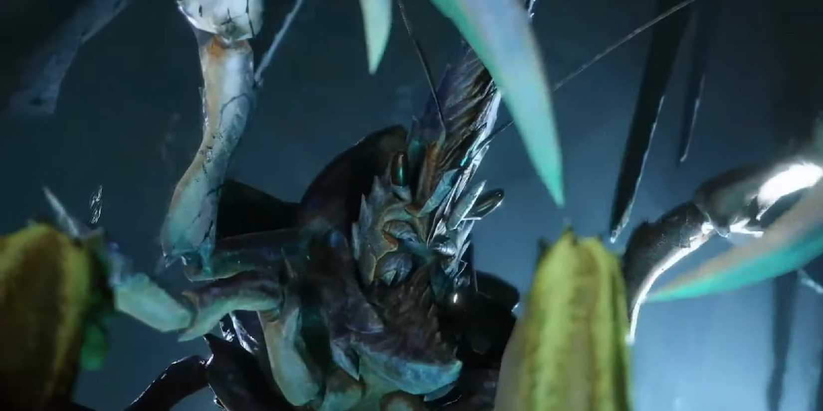 The Shogun Ceanataur picking at plants in a cave