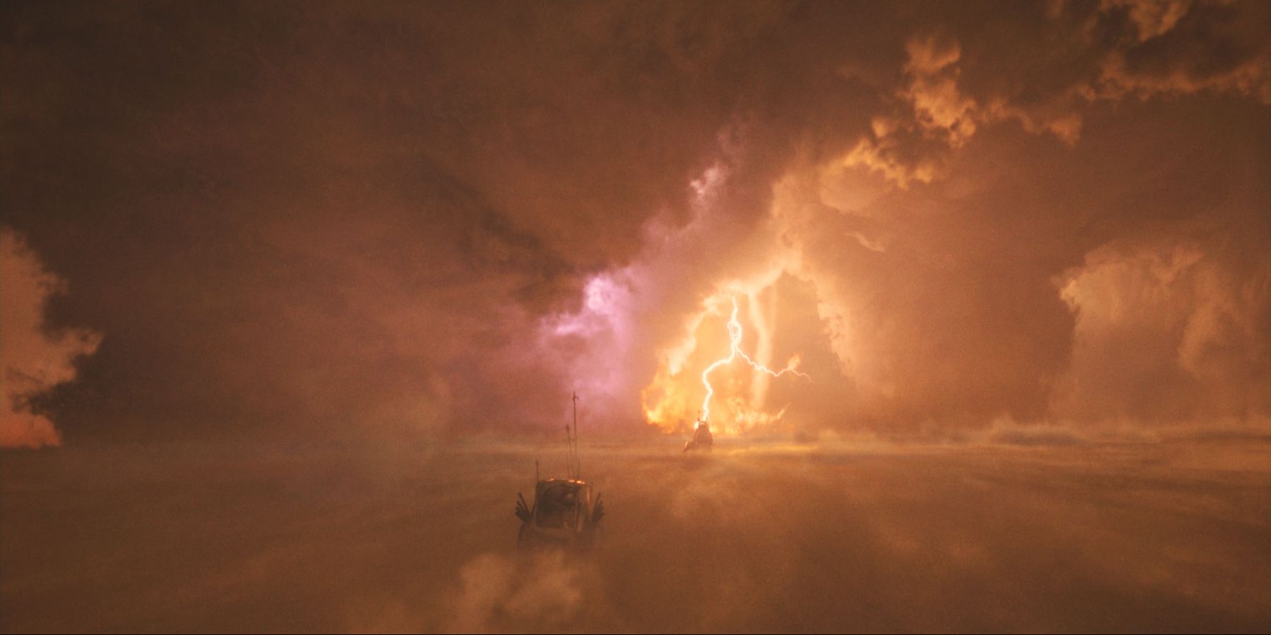 Mad Max Storm nux chasing the war rig through a storm