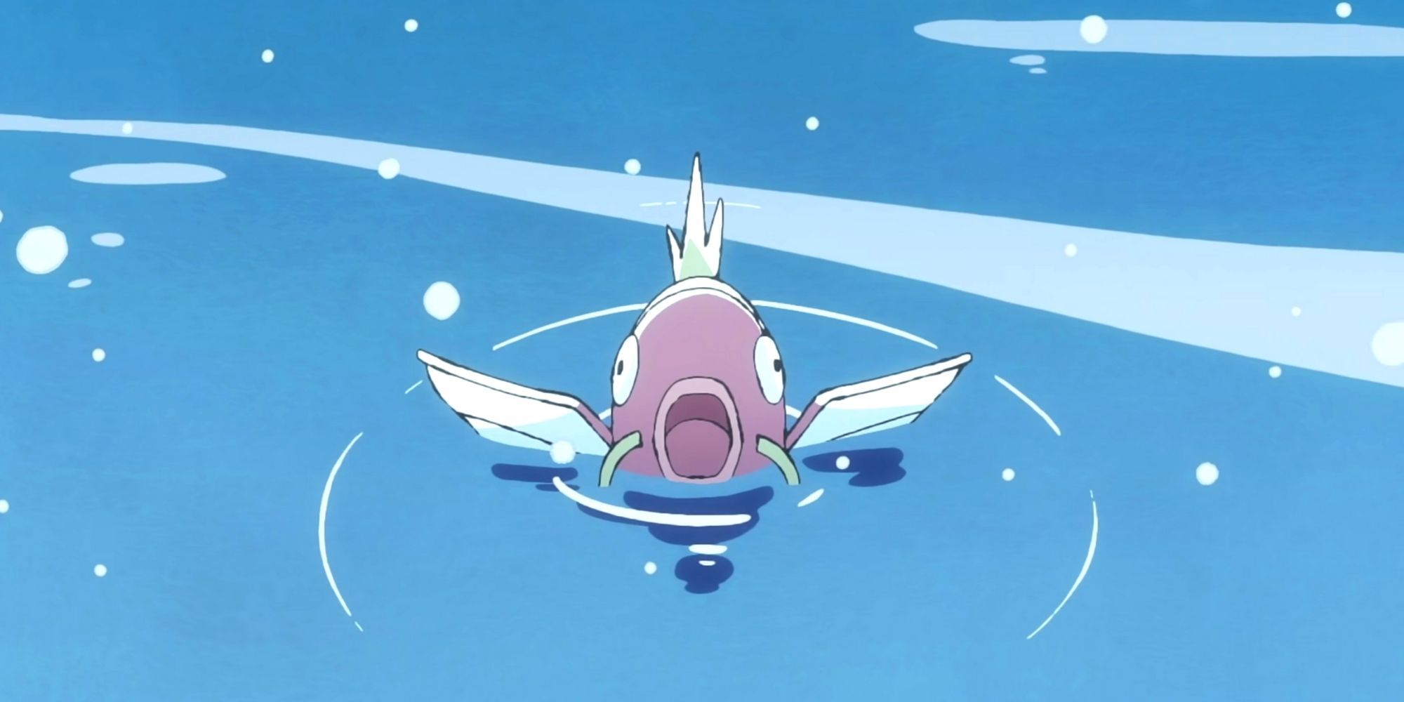 Poketoon: Magikarp Above The Water Waiting While It Snows