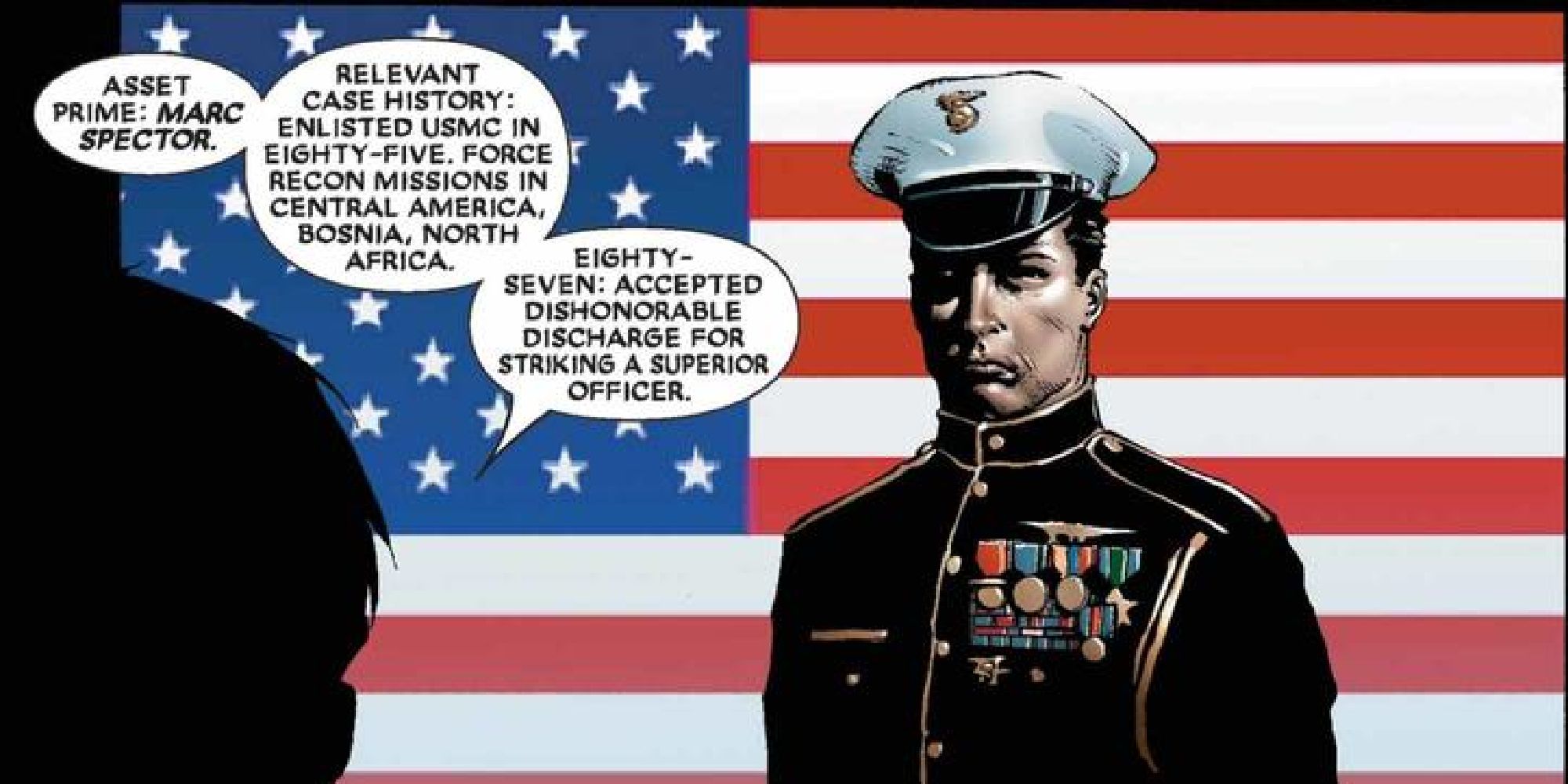 Marc Spector being discharged from the military in the comics