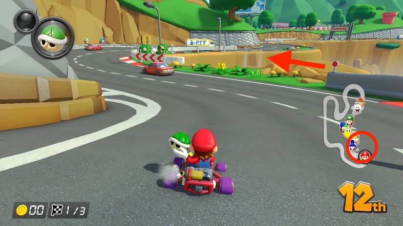 Mario Kart 8 Deluxe Shroom Ridge Shortcut 2