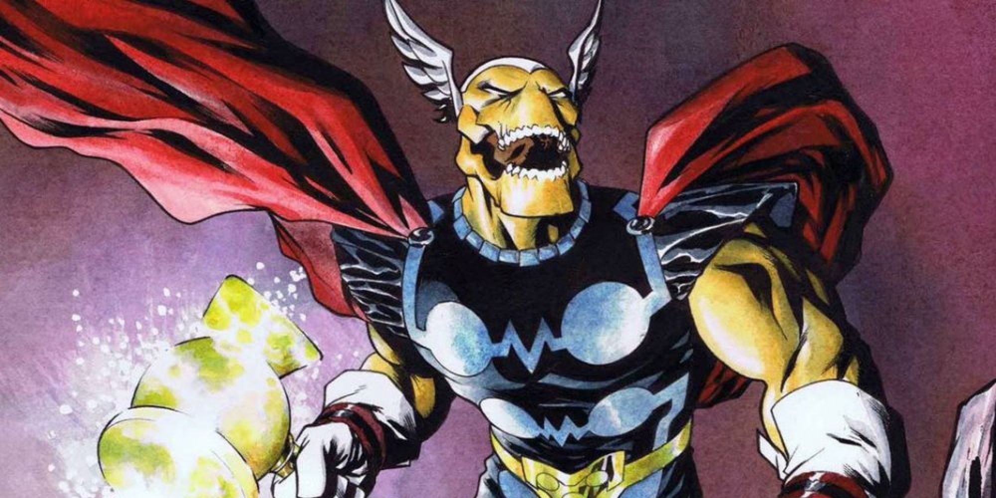 Beta Ray Bill dressed like Thor and wielding Stormbreaker