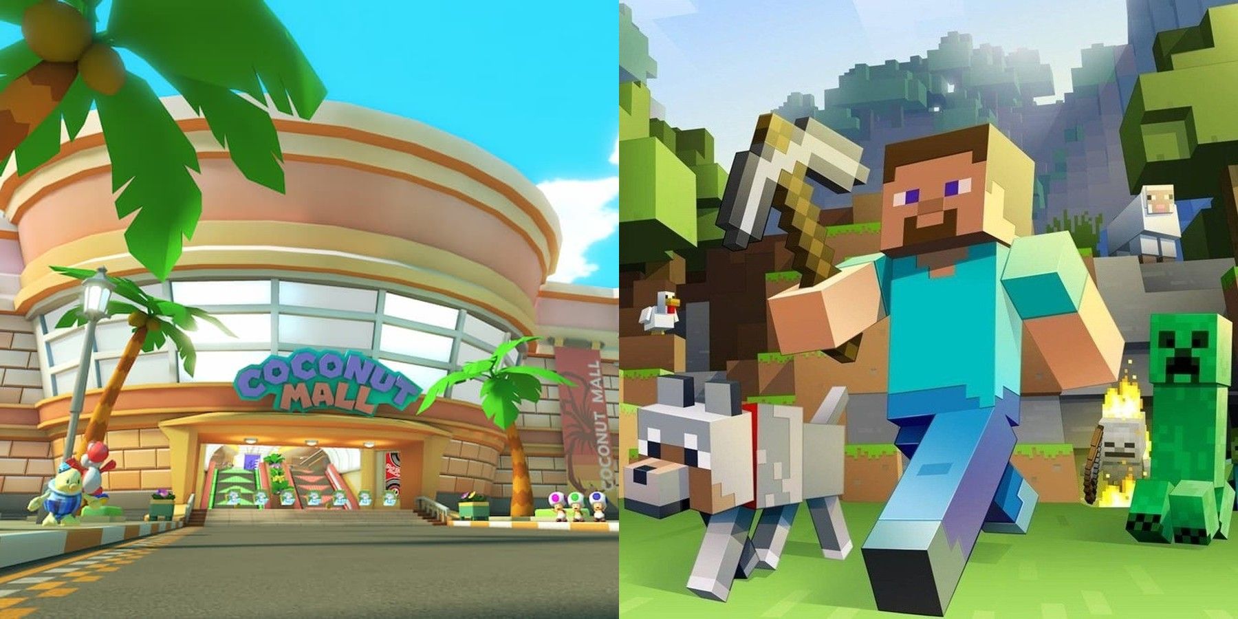 Minecraft Player Creates Coconut Mall From Mario Kart Wii