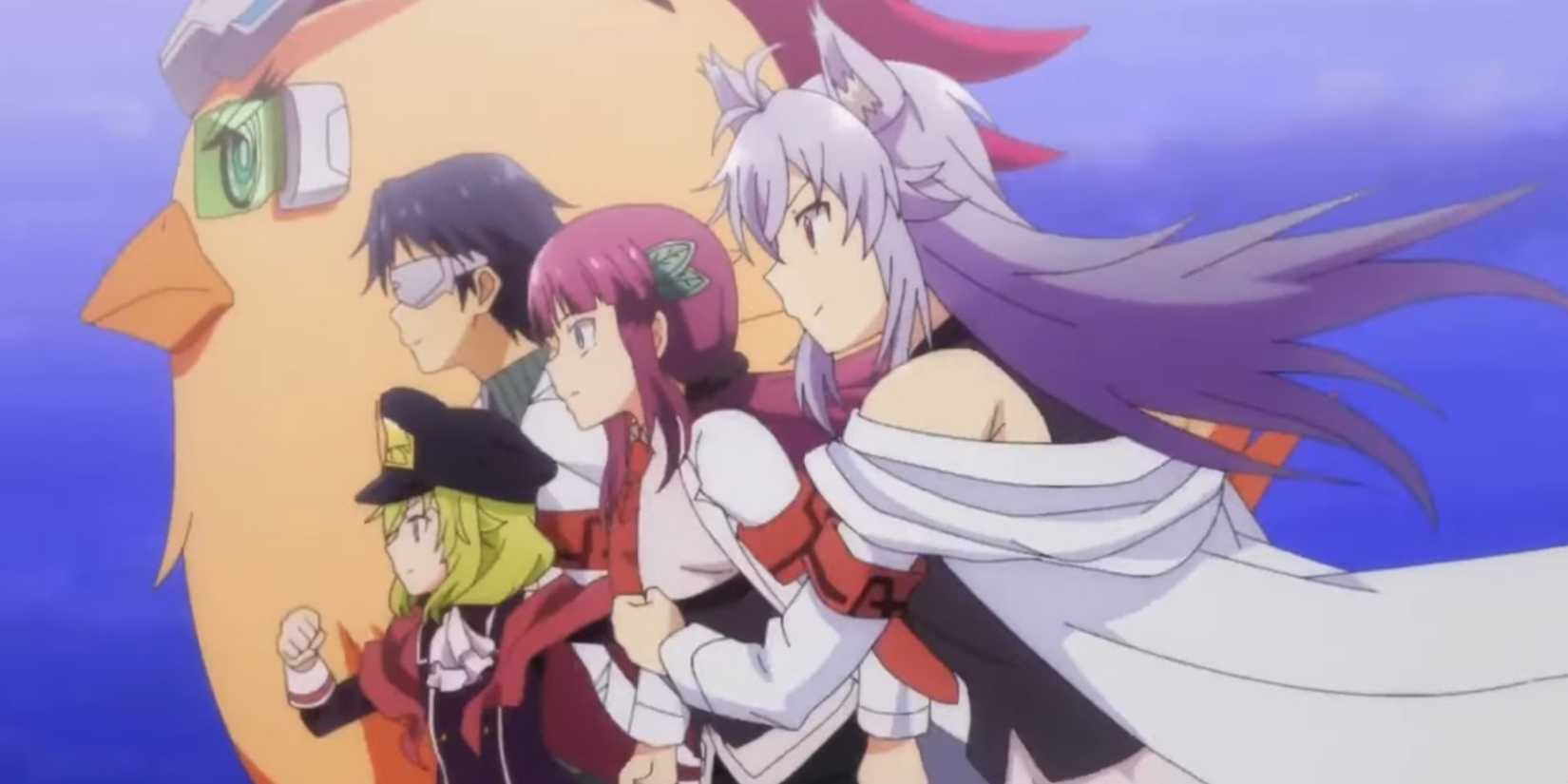 Miss Kuroitsu featuring the cast running towards the horizon