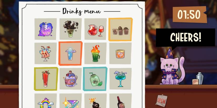 Monster Prom 2 - The mixed drinks menu.