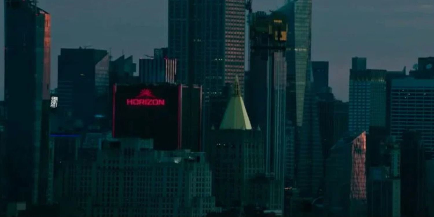 The Horizon Labs logo appears on a building in the Morbius trailer