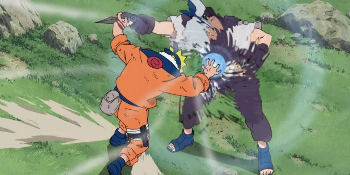 Naruto's first Rasengan against Kabuto anime