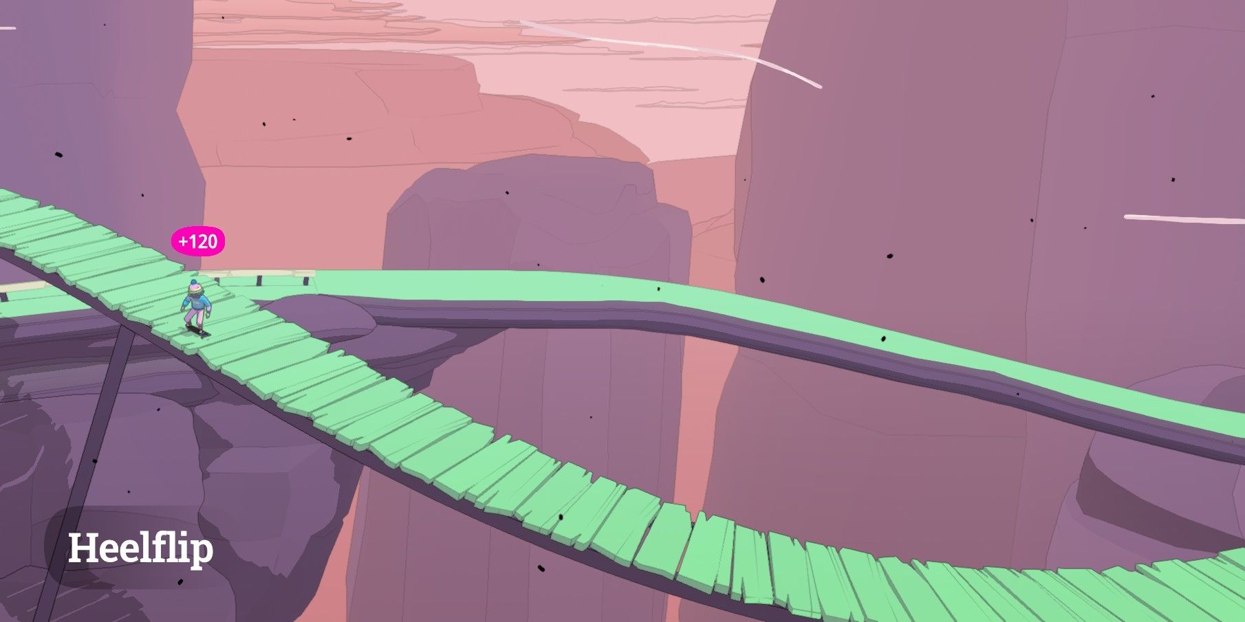 Two winding paths in OlliOlli World