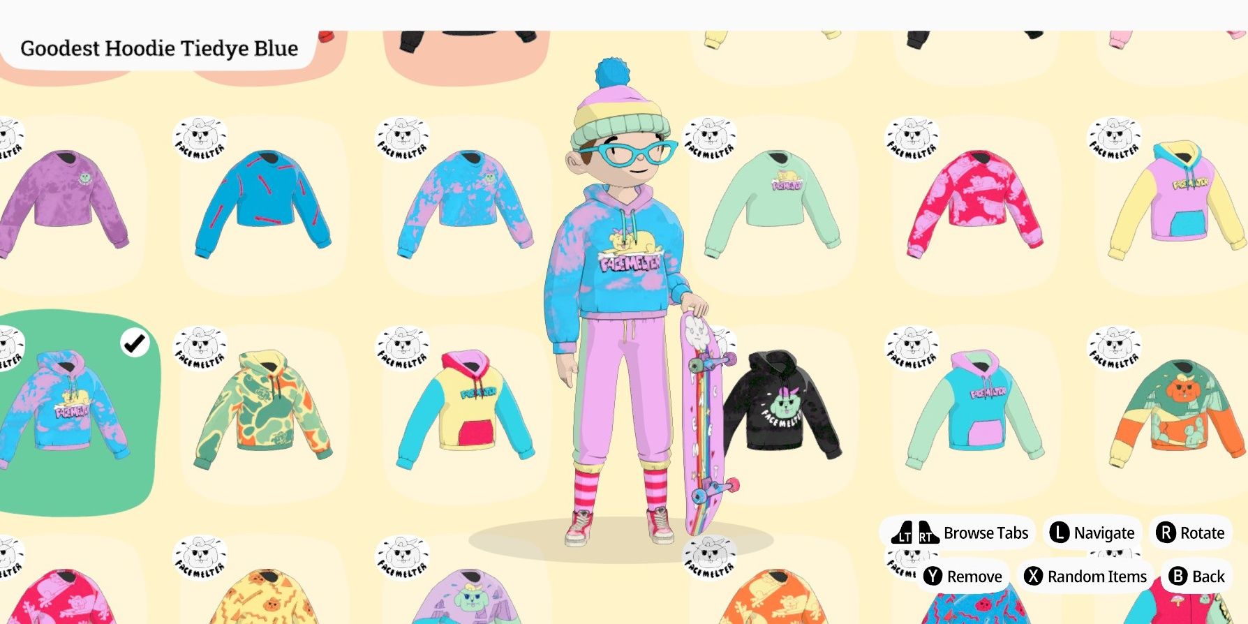 A wide variety of long-sleeved shirts for the player in OlliOlli World