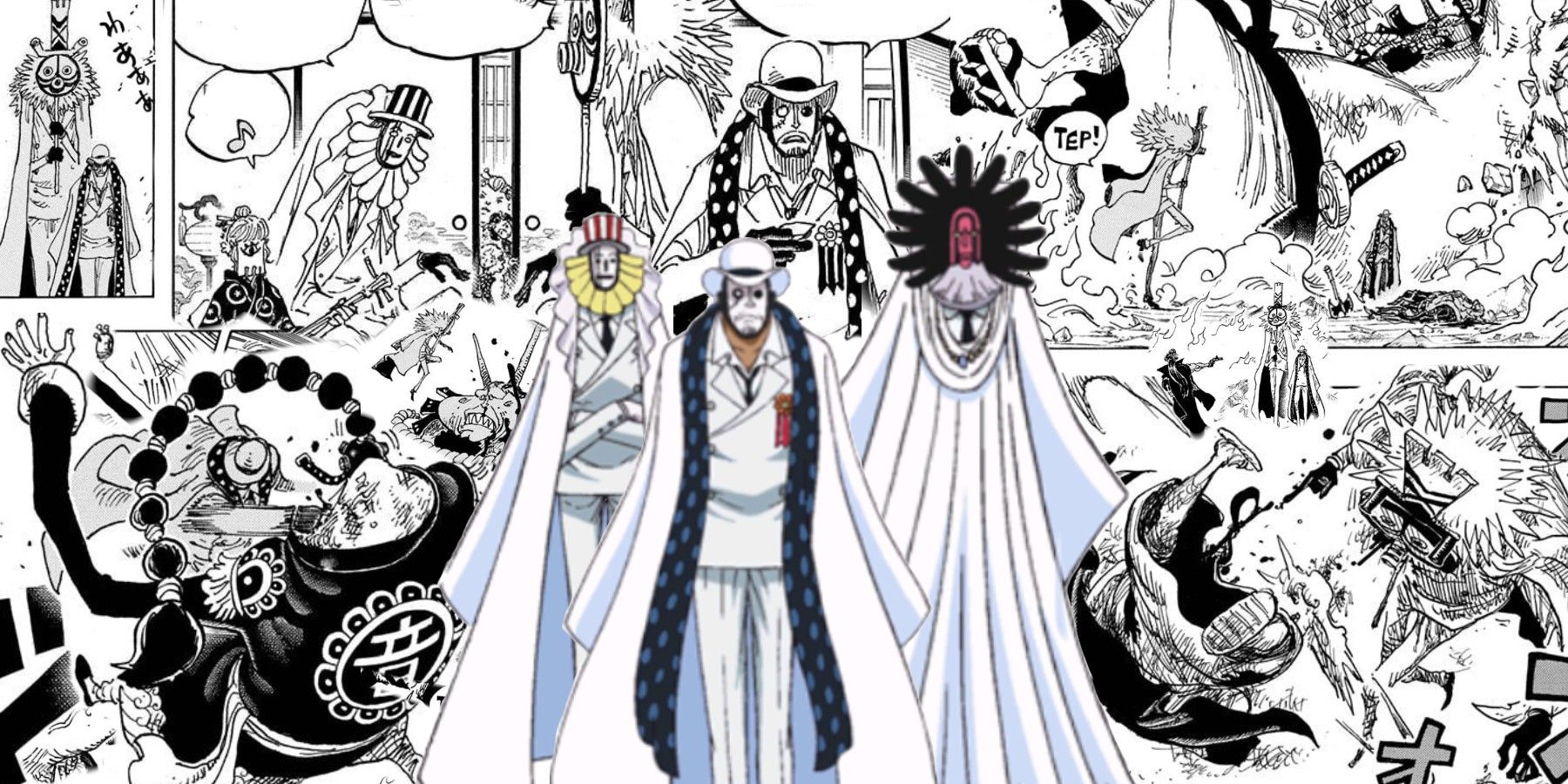 Allzone Oficial on X: SPOILERS One Piece 1062 LINK: – Os agentes da CP0 estão vindo para matar Vegapunk, eles possuem ao seu lado um Seraphim com a aparência de Kuma. #