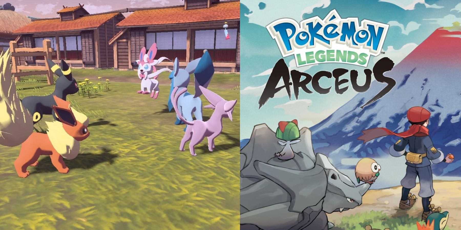 Pokemon Legends Arceus Eevee Evolutions and game poster