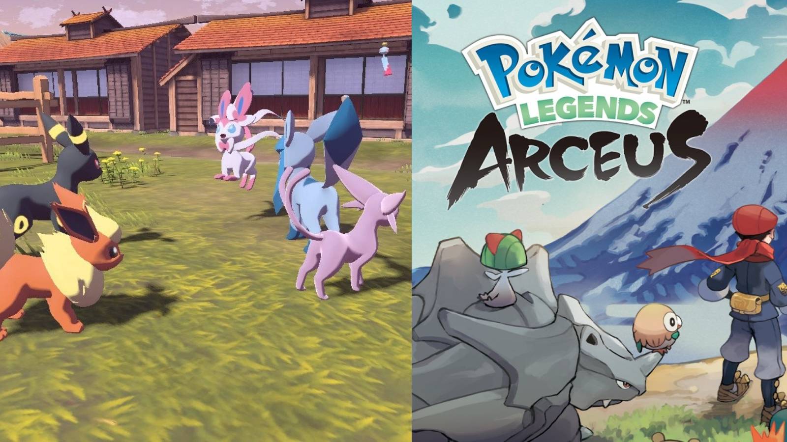 Pokemon Legends Arceus Eevee Evolutions and game poster