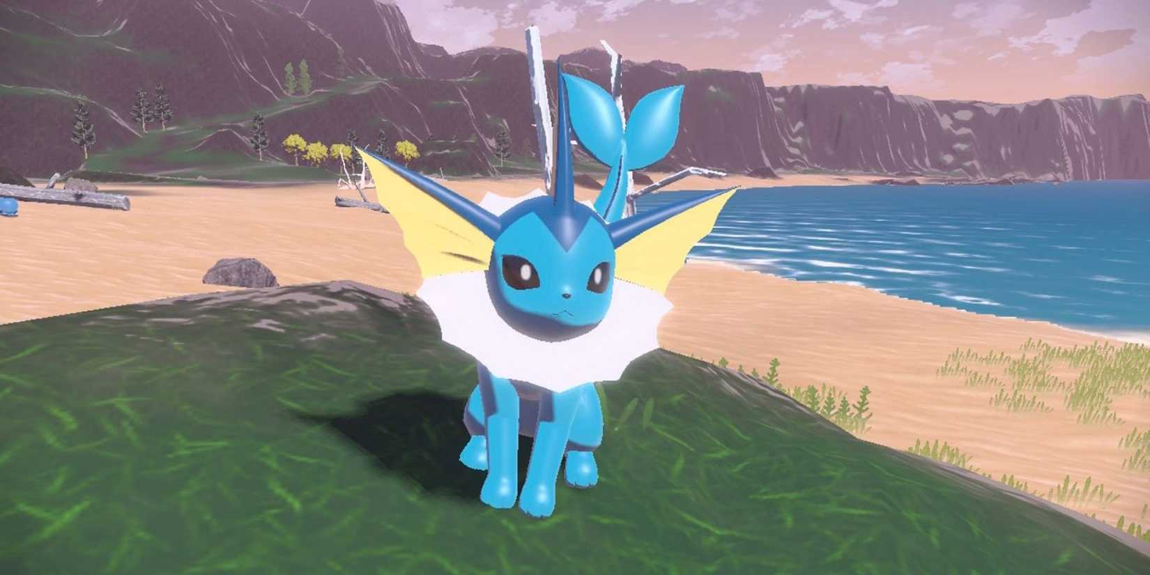 Pokemon Legends Arceus Vaporeon on the beach