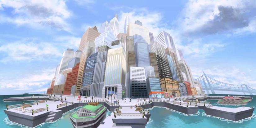 Artwork of Castelia City from Pokemon Black 2 & White 2