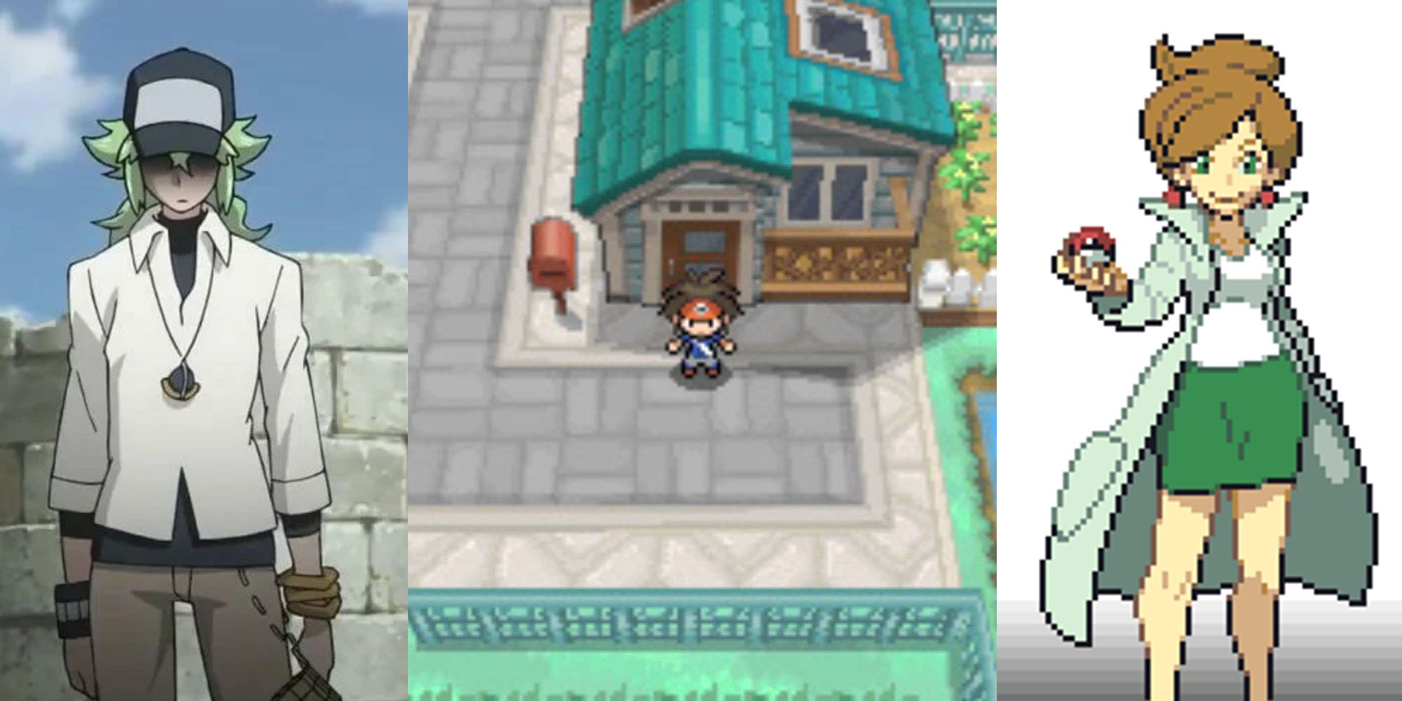 N in episode 15 of Pokemon Generations; the player outside their home in Aspertia City in B2W2; Professor Juniper in the opening of B&W