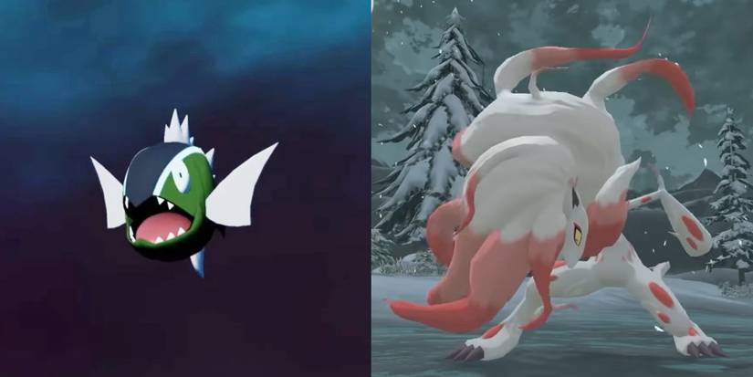 Hisuian Basculin and Hisuian Zoroark from Pokemon Legends: Arceus