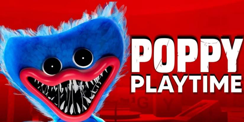 Closeup of Huggy Wuggy from Poppy Playtime