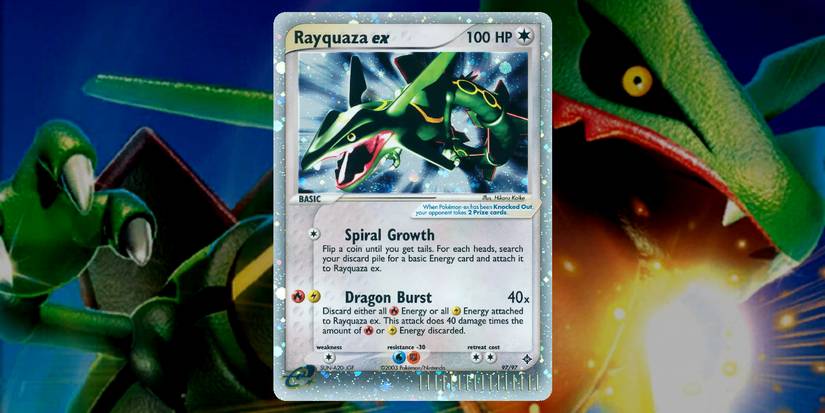 how much is the rayquaza pokemon card worth EX 85/124 Holo Rare Full Art Near Mint Dragon Ability Azure Pulse Once during your turn Rare Pokemon Rayquaza Cards &
