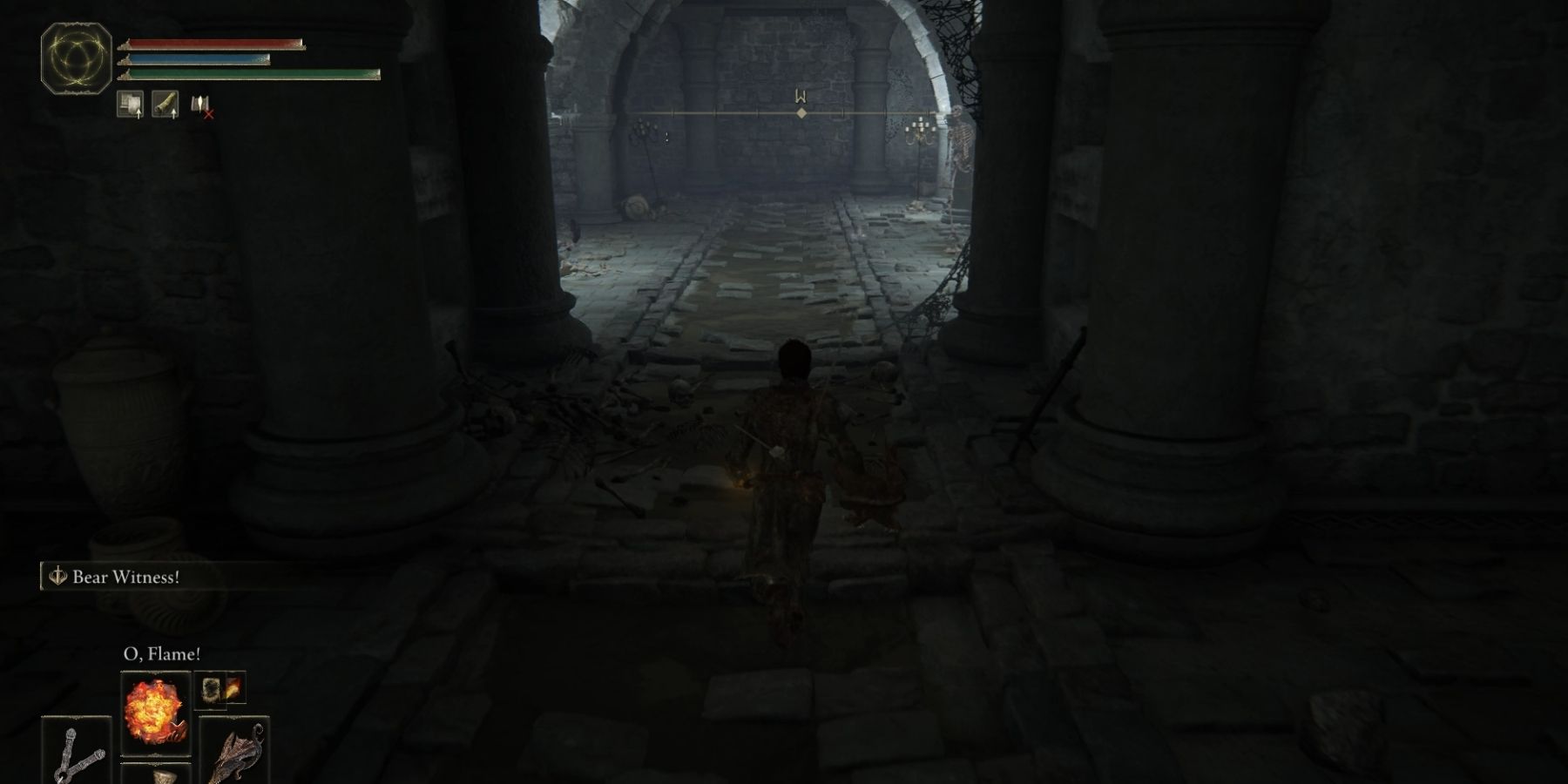 Reaching a dead end inside the black knife catacombs in Elden Ring