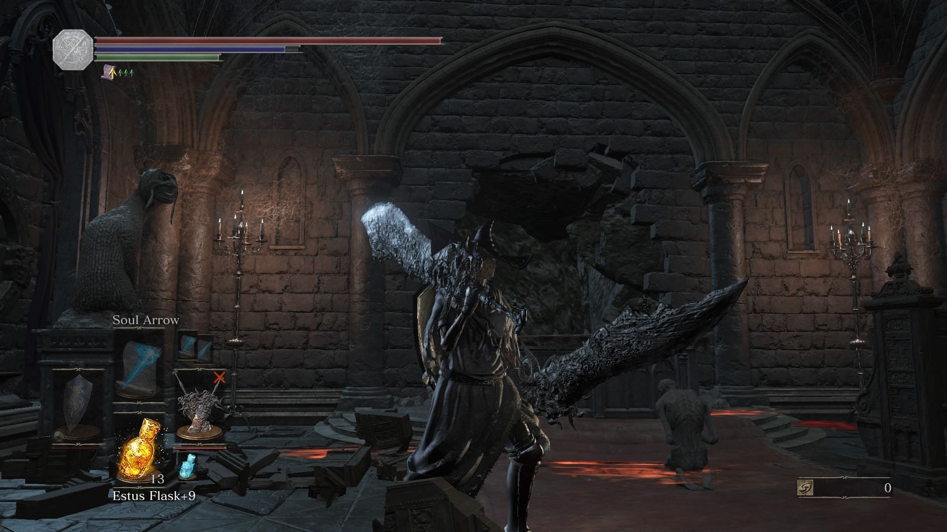 Player wielding both of the Ringed Knight Paired Greatsword