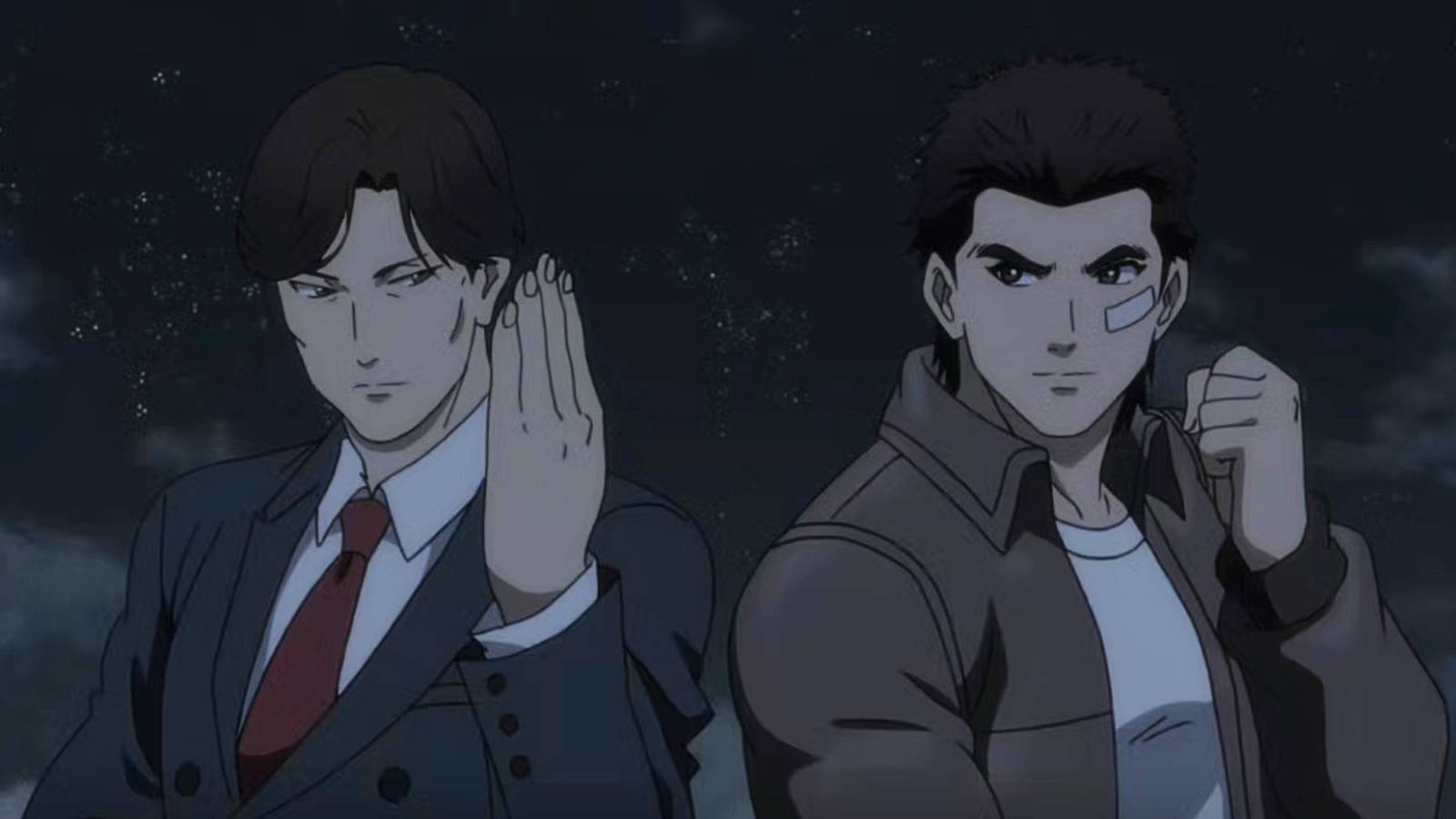 Ryo and Guizhang in fight stance Shenmue