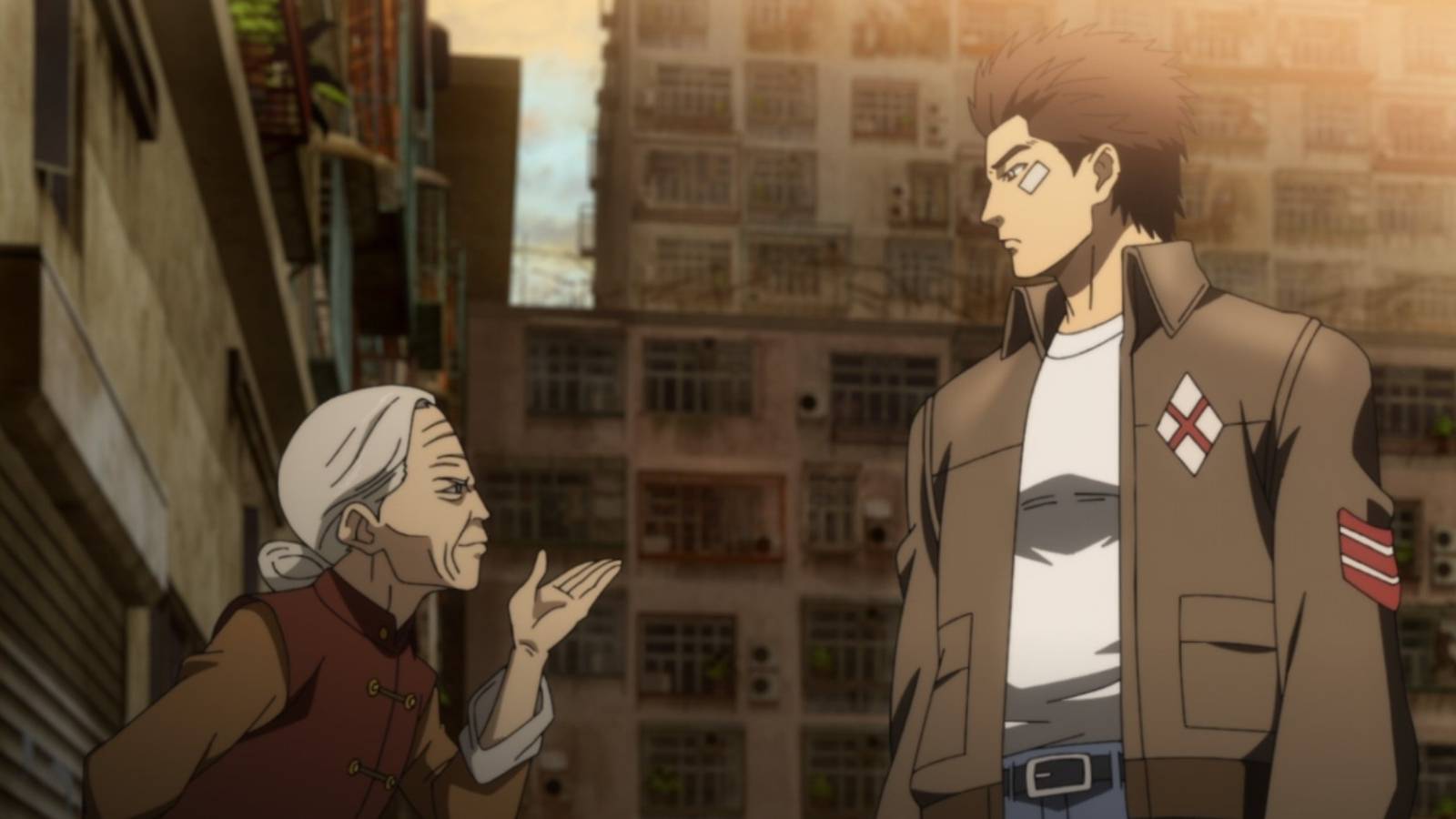 Ryo Hazuki with old woman Guixang Lee Shenmue anime