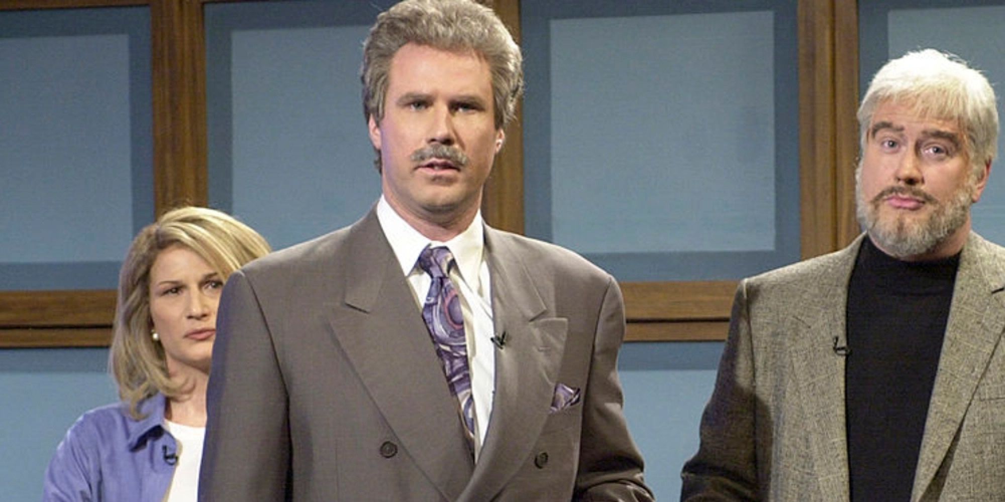 Will Ferrell as Alex Trebek in "Celebrity Jeopardy" with Darrell Hammond and Ana Gasteyer