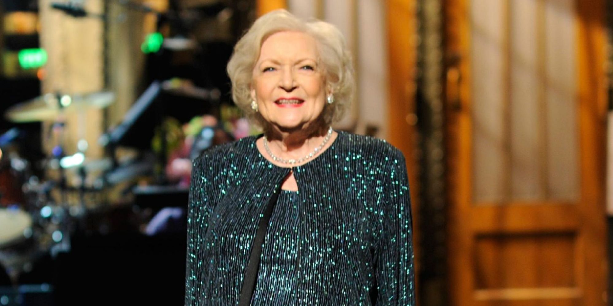 Betty White appearing in her monologue in 2010