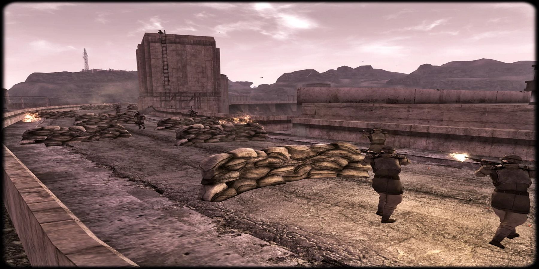 NCR soldiers fighting the Legion at Hoover Dam
