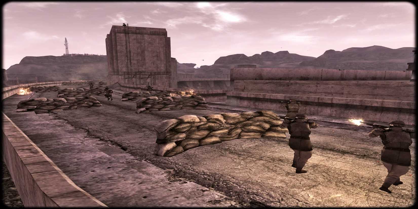NCR soldiers fighting the Legion at Hoover Dam