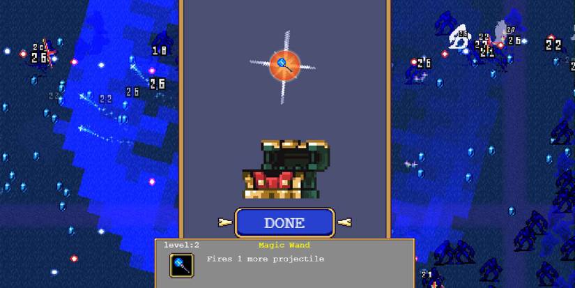 Upgrading the Magic Wand weapon in Vampire Survivors