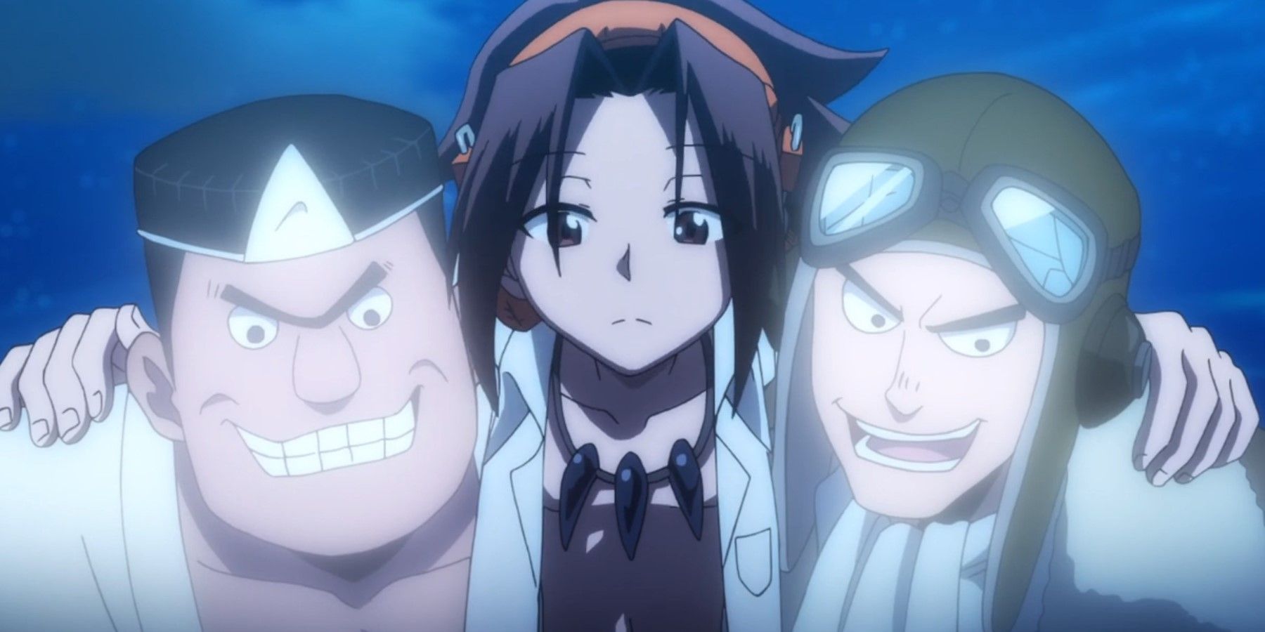 Shaman King Yoh hanging with two ghosts