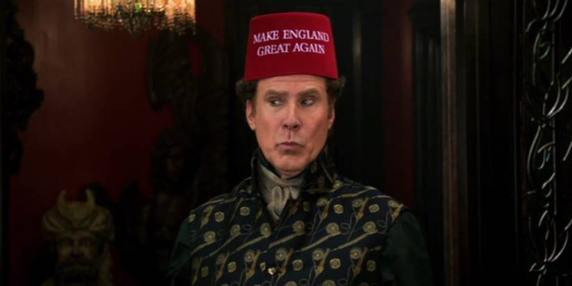 Sherlock Holmes wears a Make England Great Again hat in Holmes and Watson