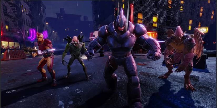 Shocker, Vulture, Rhino, and Green Goblin as Sinister Six members in Marvel Strike Force