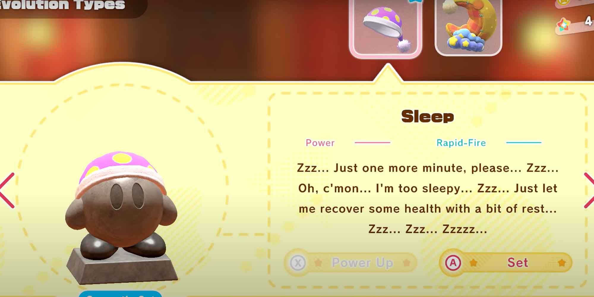 The Sleep copy ability in Kirby in The Forgotten Land