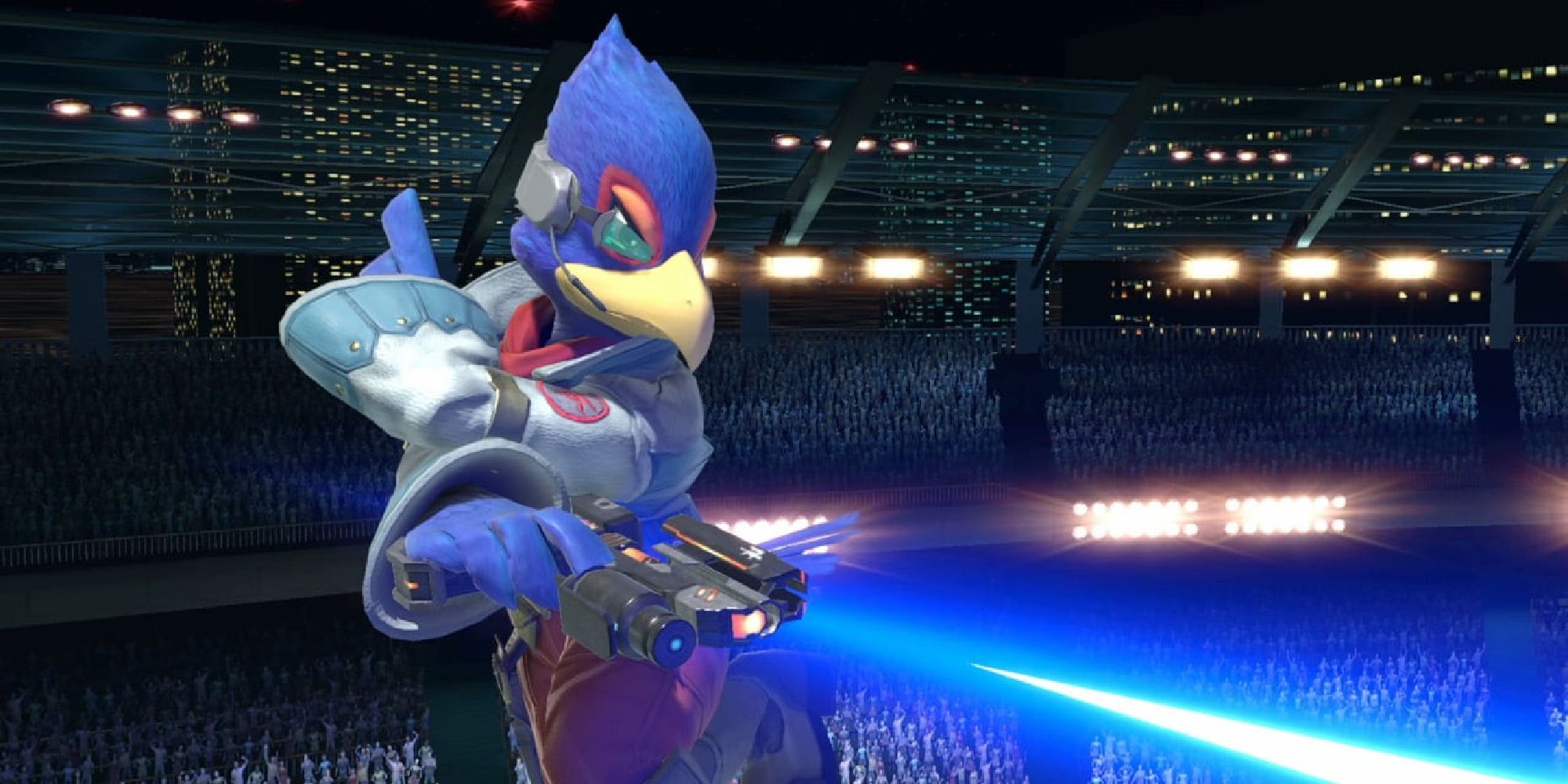 Falco firing his blaster
