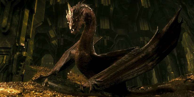 Smaug protecting his gold