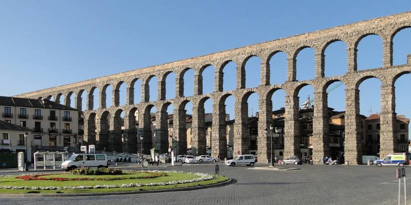 The Aqueduct in Segovia, Spain