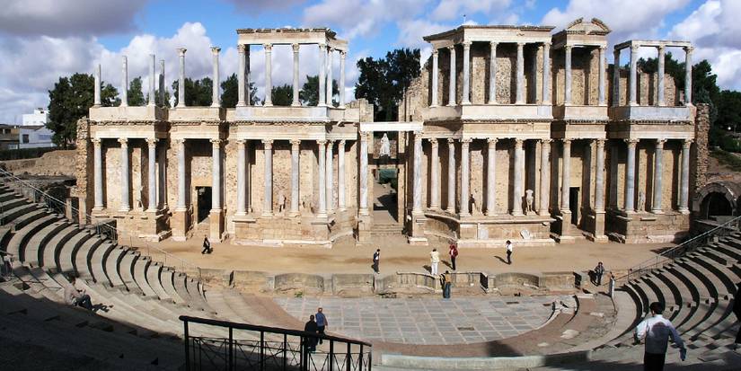 The Roman amphitheatre in Merida, Spain