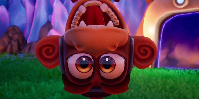 A close-up of Agent 9 dangling upside down in Spyro Reignited Trilogy