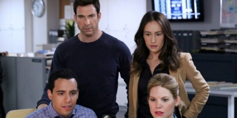 Cast of Stalker TV show in the office