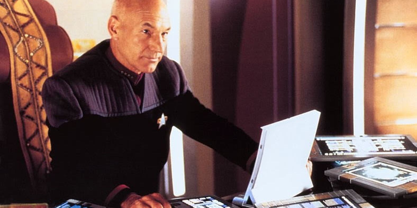 Star Trek Picard with a PADD