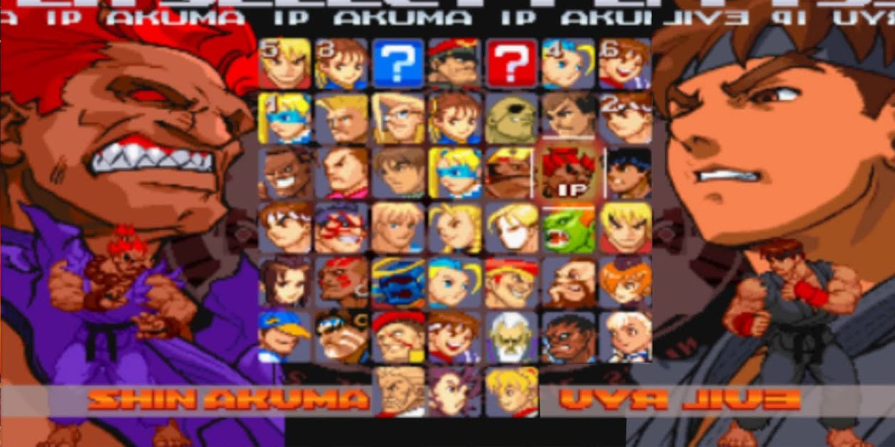 Street Fighter Alpha 3 Character Select