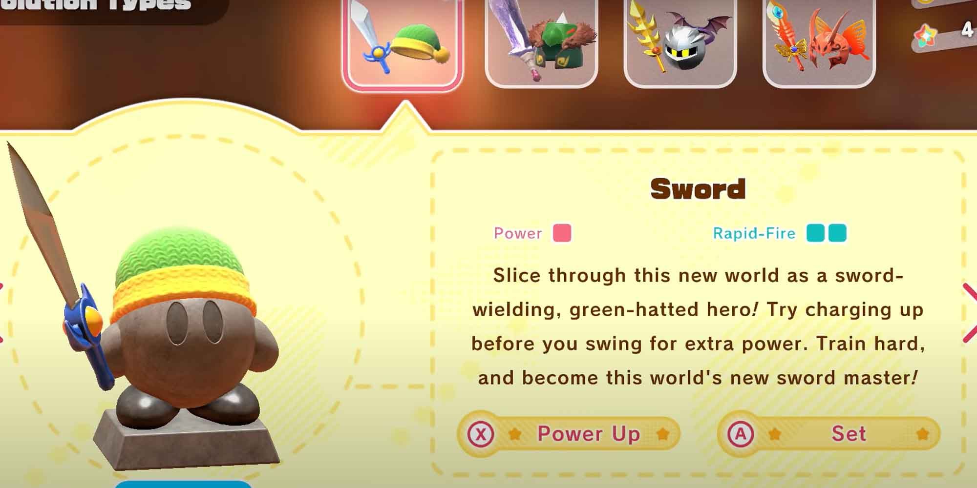 The Sword copy ability in Kirby in The Forgotten Land
